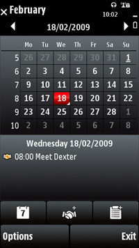 Nokia 5230 kalender screenshot
